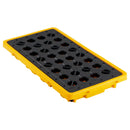 VEVOR noplūžu savākšanas palete 2 mucām, 2000 kg, 79,5 l, 1316 × 680 × 150 mm, polietilēna platforma ar drenāžas atveri, dzeltena krāsa