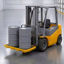 VEVOR noplūžu savākšanas palete 2 mucām, 2000 kg, 79,5 l, 1316 × 680 × 150 mm, polietilēna platforma ar drenāžas atveri, dzeltena krāsa