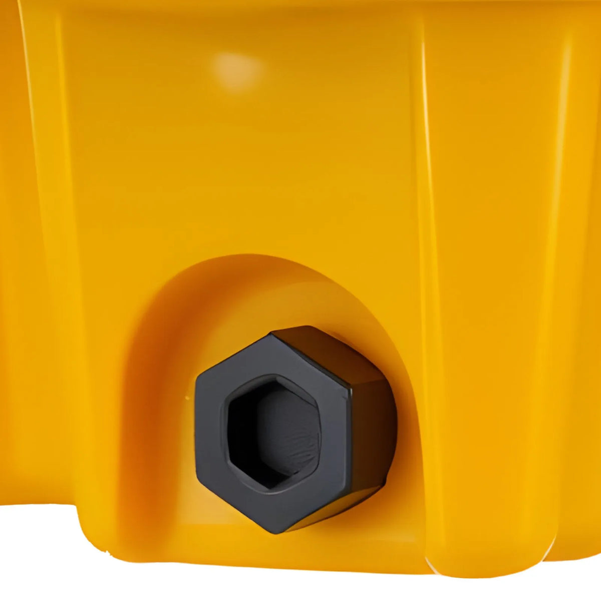 VEVOR noplūžu savākšanas palete 4 mucām, 4000 kg, 117,4 l, 1305 × 1280 × 150 mm, polietilēna platforma ar drenāžas atveri, dzeltena krāsa