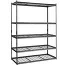 Regulējama 5 līmeņu metāla uzglabāšanas plauktu sistēma, melna, 900 kg, 152 × 61 × 198 cm