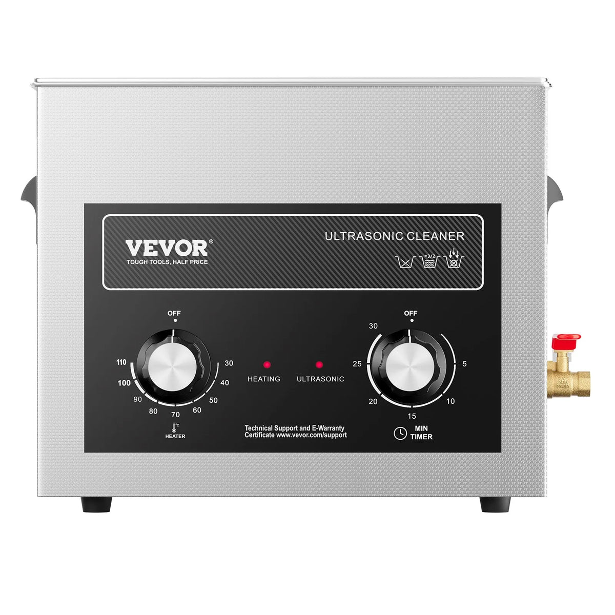 VEVOR 10 L Ultrasonic Cleaner with Heater, Timer and Basket, Professional Digital Cavitation Cleaner, 240 W, for Laboratory Instruments, Metal Parts, Carburettors, Brass, Automotive and Engine Parts