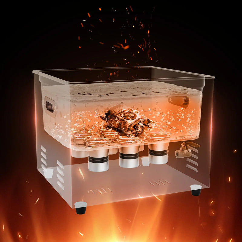 VEVOR ultraskaņas tīrītājs 15 l ar sildītāju, taimeri un grozu, profesionāls digitāls kavitācijas tīrītājs, 360 W, laboratorijas instrumentiem, metāla detaļām, karburatoriem, misiņam, automobiļu un dzinēju detaļām