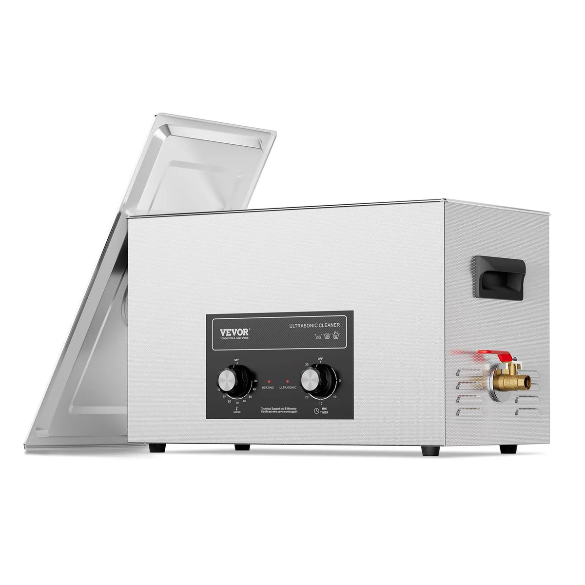 VEVOR 30 l Ultrasonic Cleaner with Heater Timer and Basket, Professional Digital Sonic Cavitation Machine, 360 W Cleaning Equipment for Laboratory Instruments, Metal Parts, Carburettors, Brass, Auto Parts and Engine Components