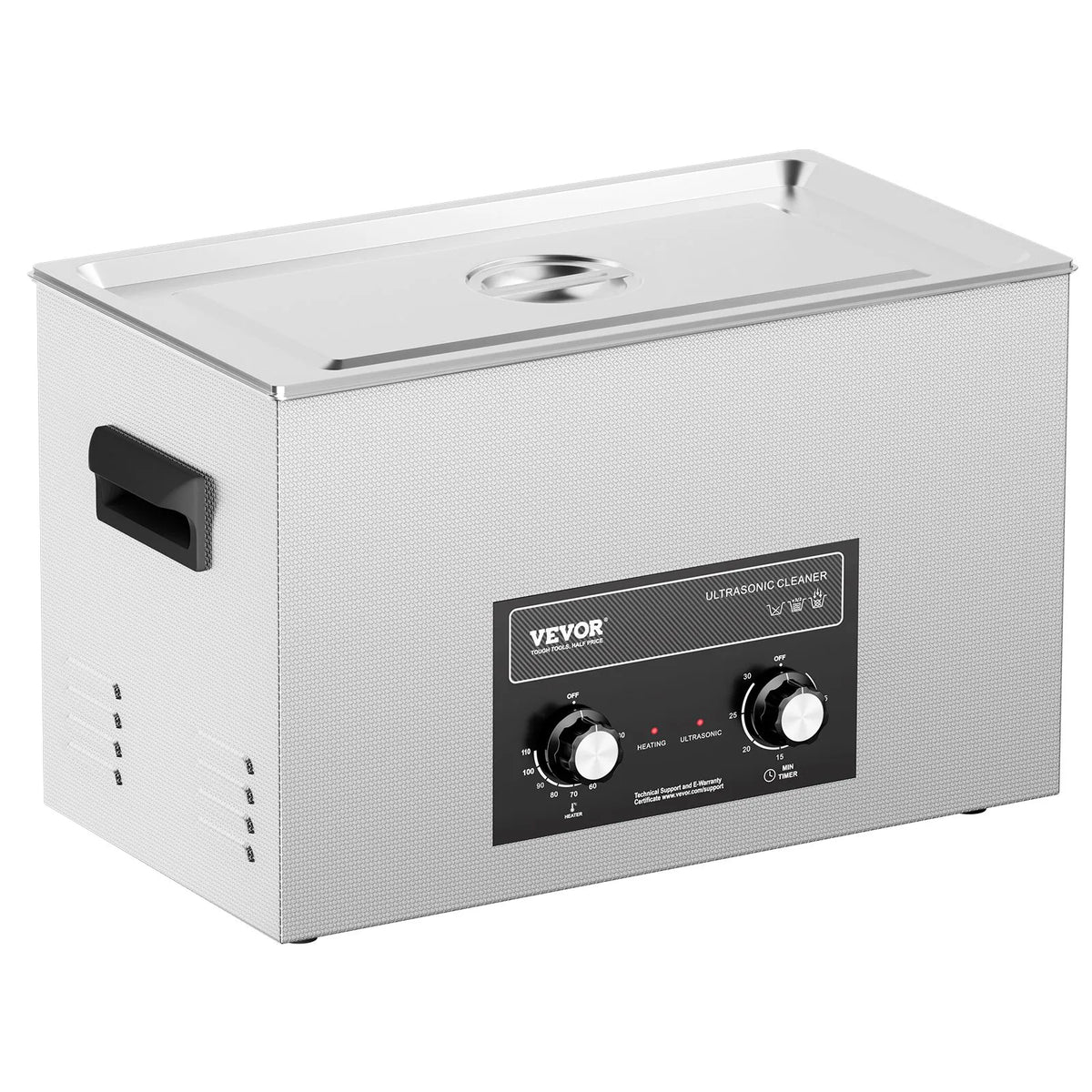 VEVOR 30 l Ultrasonic Cleaner with Heater Timer and Basket, Professional Digital Sonic Cavitation Machine, 360 W Cleaning Equipment for Laboratory Instruments, Metal Parts, Carburettors, Brass, Auto Parts and Engine Components
