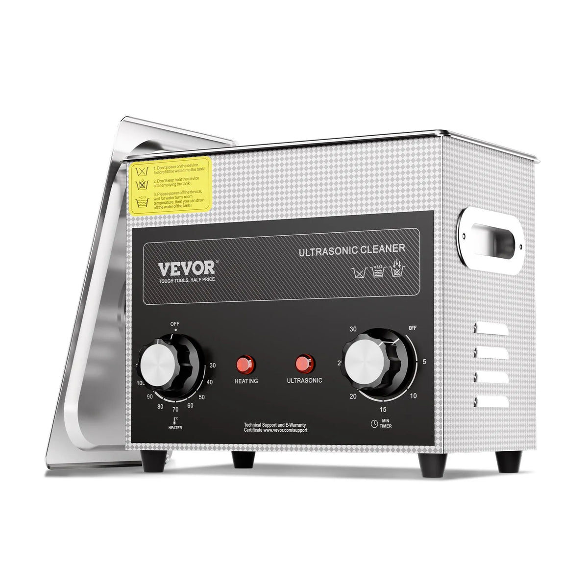 VEVOR 3 L Ultrasonic Cleaner with Heater, Timer and Basket, Professional Digital Sonic Cavitation Machine with 120 W Cleaning Power for Watch Mechanisms, Glasses, Coins, Metal Parts and Tools