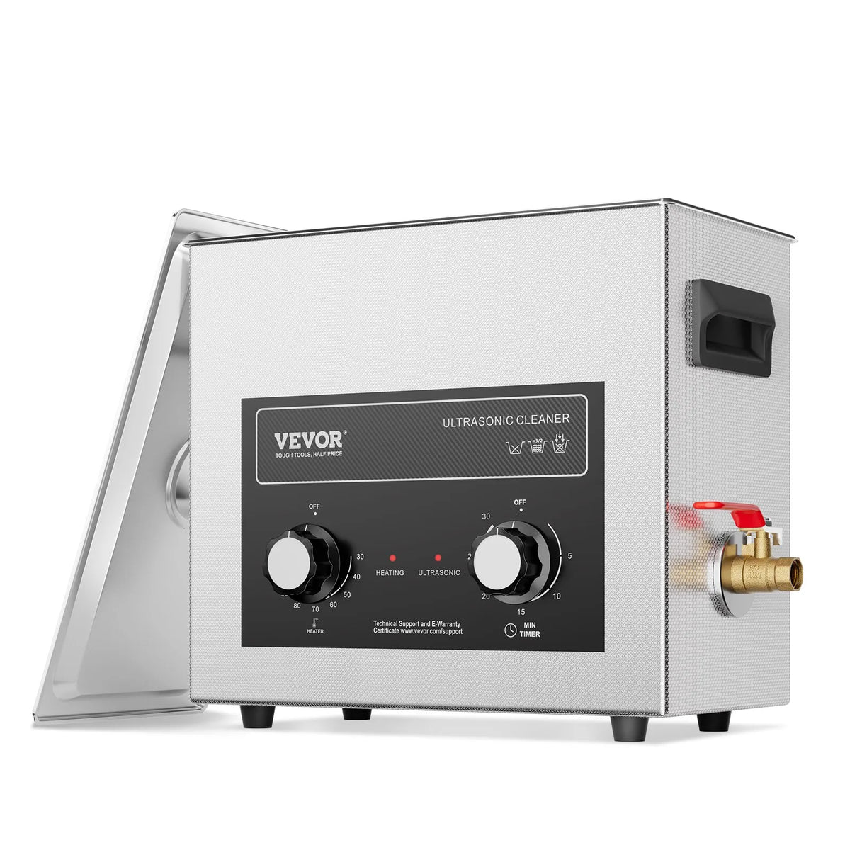 VEVOR Ultrasonic Cleaner 6 L with Heater, Timer and Basket, Professional Digital Cavitation Cleaner, 180 W, for Watches, Instruments, Glasses, Coins, Metal Parts and Tools