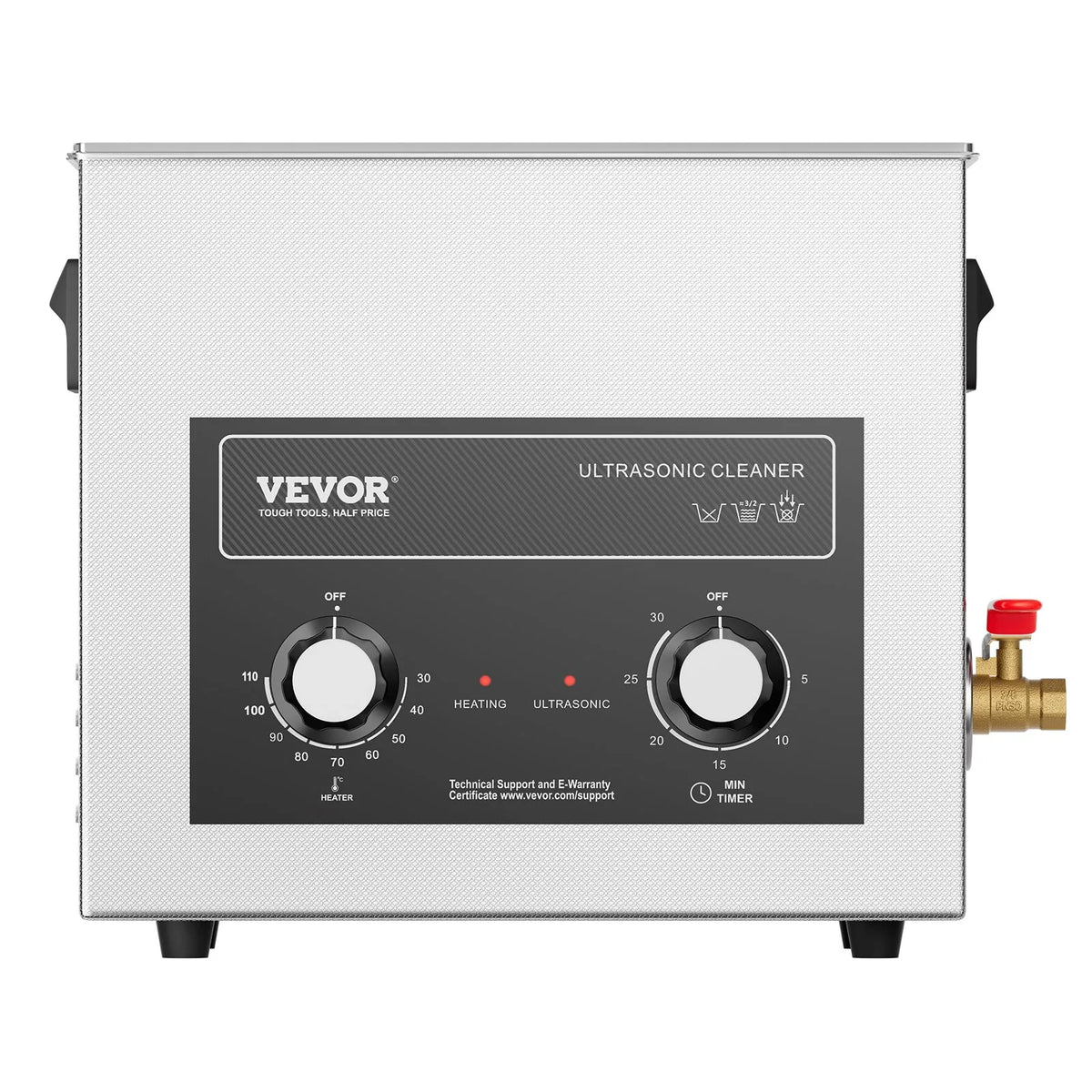 VEVOR Ultrasonic Cleaner 6 L with Heater, Timer and Basket, Professional Digital Cavitation Cleaner, 180 W, for Watches, Instruments, Glasses, Coins, Metal Parts and Tools