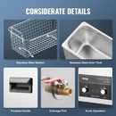 VEVOR ultraskaņas tīrītājs 6 l ar sildītāju, taimeri un grozu, profesionāls digitāls kavitācijas tīrītājs, 180 W, pulksteņu instrumentiem, brillēm, monētām, metāla detaļām un instrumentiem