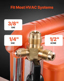 VEVOR vakuumsūknis 142 l/min, divpakāpju rotācijas lāpstiņu HVAC gaisa kondicionēšanas vakuumsūknis R134a, R22 un R410a sistēmām, 4 polu motors, automobiļu kondicionieru apkopei un sveķu degazēšanai, ar eļļu komplektā