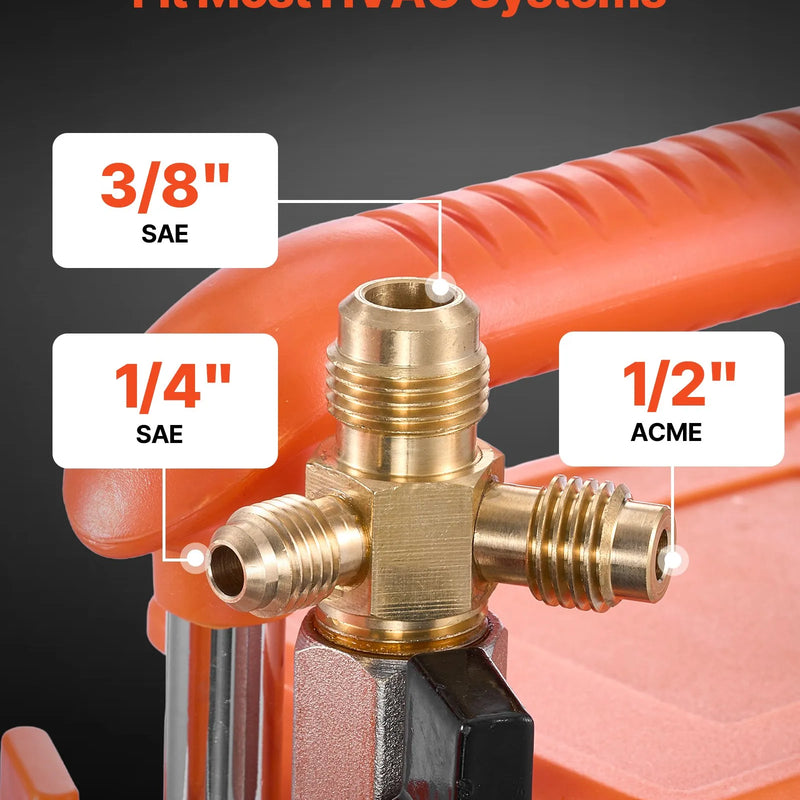 VEVOR vakuuma sūknis 198 l/min, divpakāpju rotācijas lāpstiņu HVAC AC vakuuma sūknis ar 4 polu motoru, piemērots R134a, R22, R410a, R1234yf un R32 sistēmām, komplektā vakuuma eļļa, automobiļu kondicionieru apkopei un sveķu degazēšanai