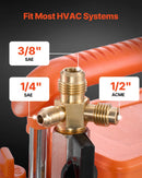 VEVOR vakuuma sūknis 198 l/min, divpakāpju rotācijas lāpstiņu HVAC AC vakuuma sūknis ar 4 polu motoru, piemērots R134a, R22, R410a, R1234yf un R32 sistēmām, komplektā vakuuma eļļa, automobiļu kondicionieru apkopei un sveķu degazēšanai