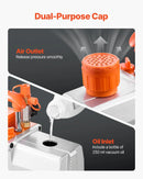 VEVOR vakuuma sūknis 198 l/min, divpakāpju rotācijas lāpstiņu HVAC AC vakuuma sūknis ar 4 polu motoru, piemērots R134a, R22, R410a, R1234yf un R32 sistēmām, komplektā vakuuma eļļa, automobiļu kondicionieru apkopei un sveķu degazēšanai