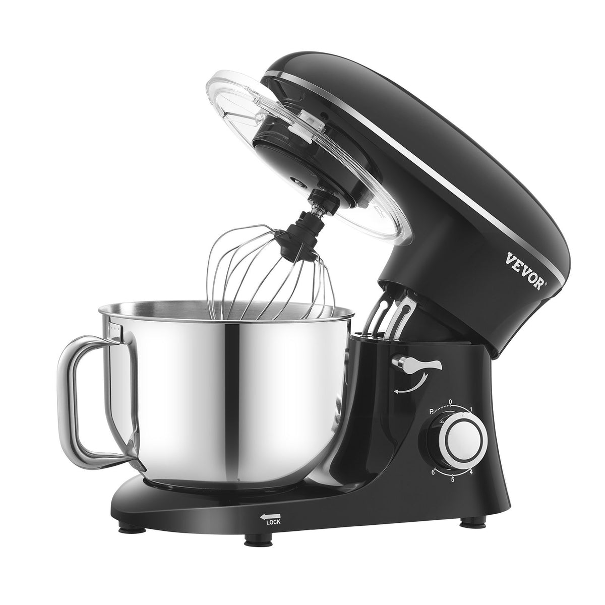 VEVOR Stand Mixer 6 L, 1400 W, 6+P Speeds, Dough Mixer and Whisk
