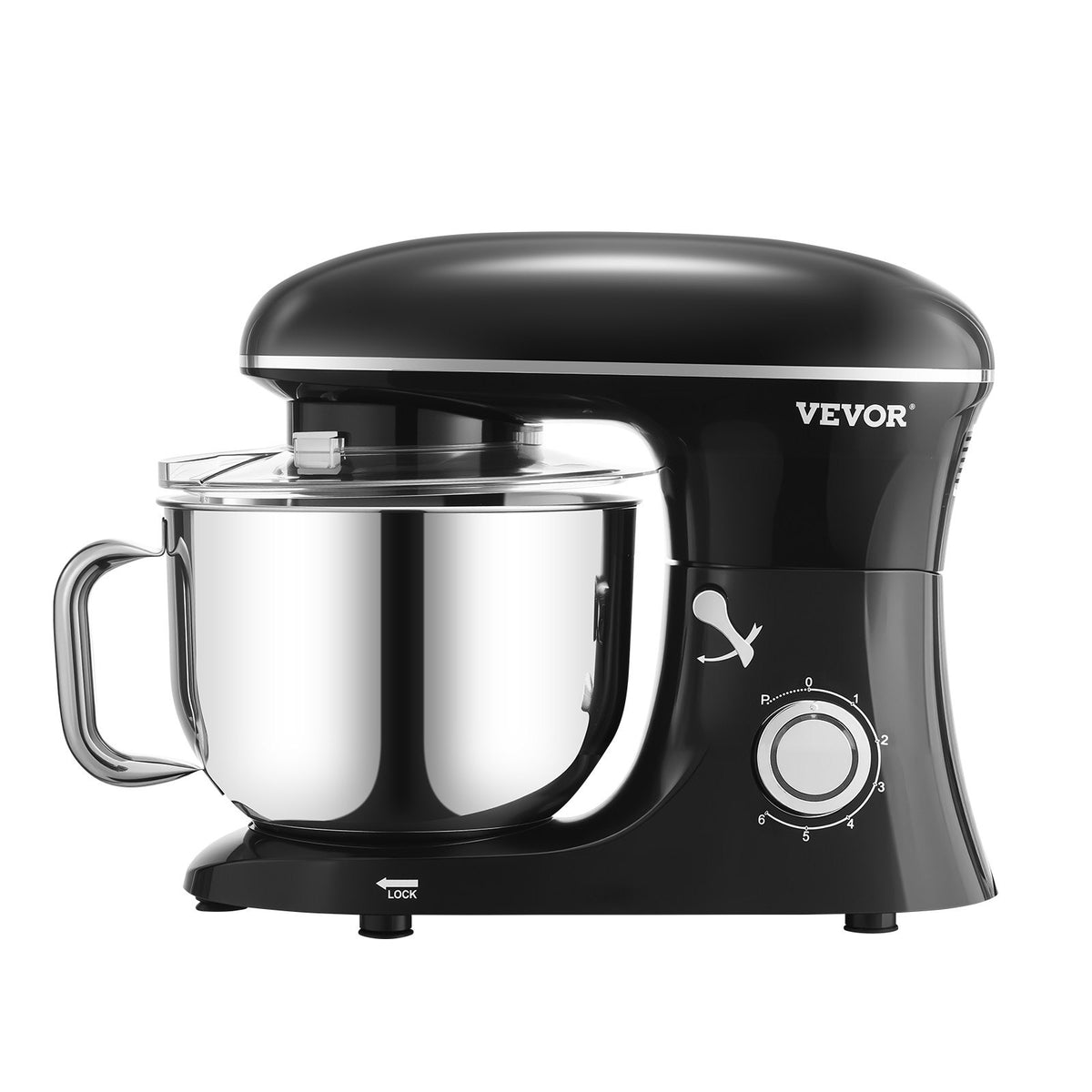VEVOR Stand Mixer 6 L, 1400 W, 6+P Speeds, Dough Mixer and Whisk