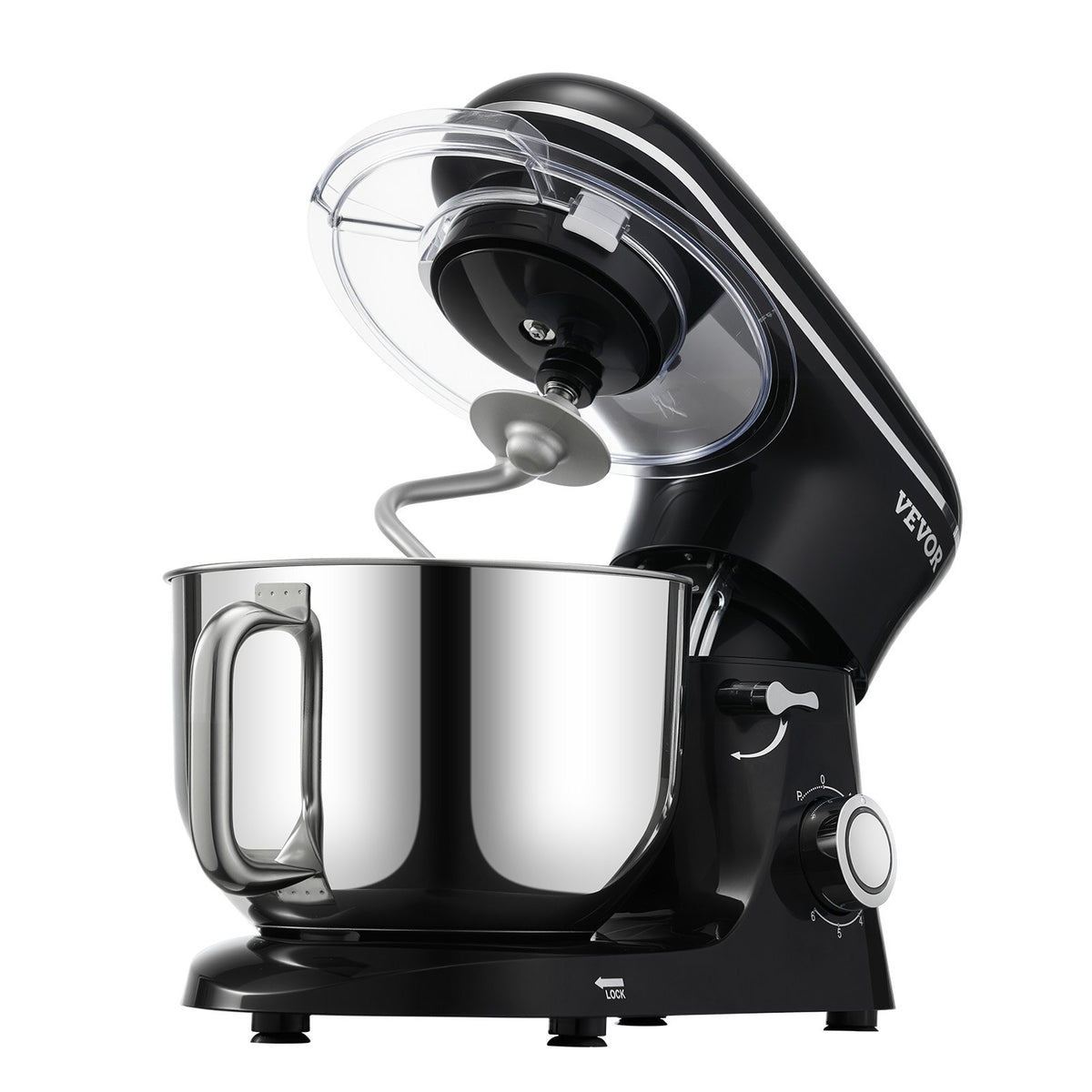VEVOR Stand Mixer 6 L, 1400 W, 6+P Speeds, Dough Mixer and Whisk