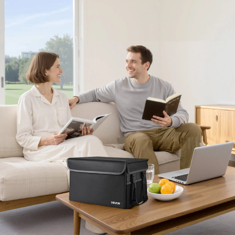 VEVOR ugunsdrošs dokumentu seifs, karstumizturīgs līdz 1000 ℃, ūdensdrošs, salokāms un telpu taupošs dizains, pārnēsājams mājām, birojam vai ceļojumiem, piemērots pasēm, svarīgiem dokumentiem un failiem