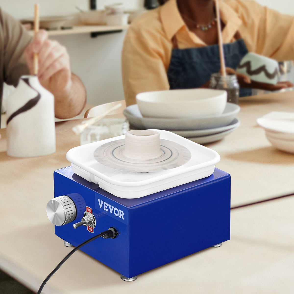 VEVOR Mini Ceramic Wheel 30 W with Sculpting Tools, Apron and Two Rotating Tables
