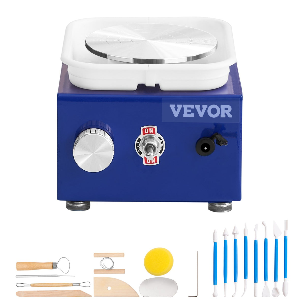 VEVOR Mini Ceramic Wheel 30 W with Sculpting Tools, Apron and Two Rotating Tables