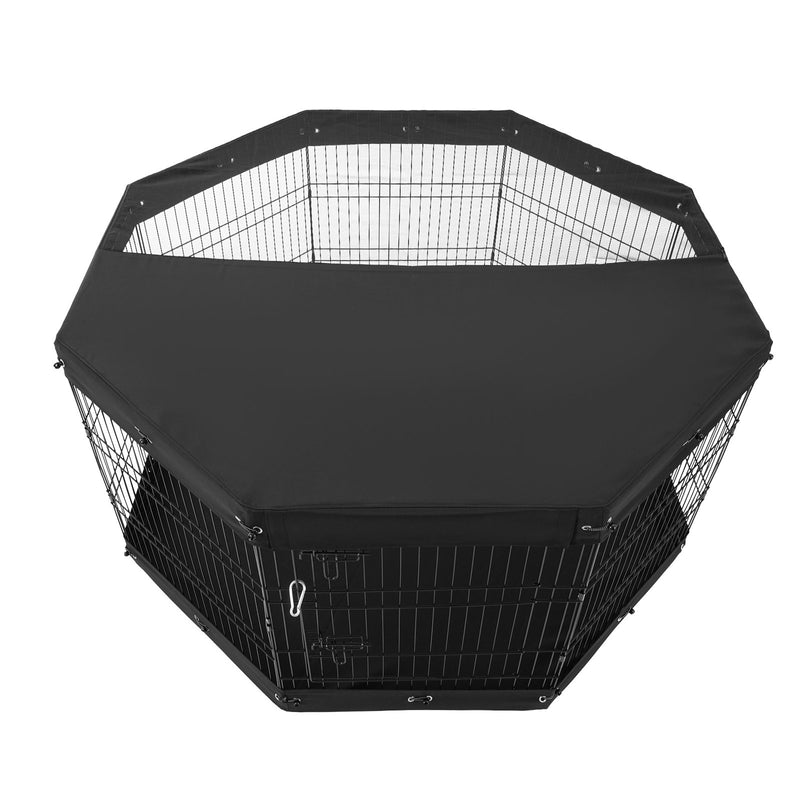 VEVOR 8 Paneļu Salokāms Metāla Suņu Treniņu Aploks ar Paklāju un Pārsegu (76 cm augsts)