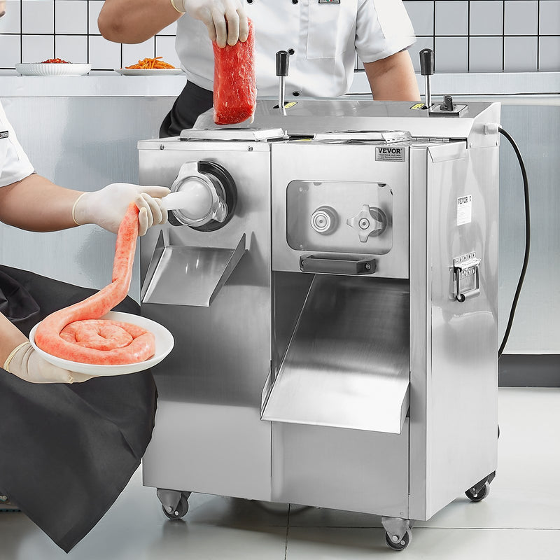VEVOR komerciālais elektriskais gaļas malējs un šķēlētājs, 6,35 kg/min, desu pildītājs