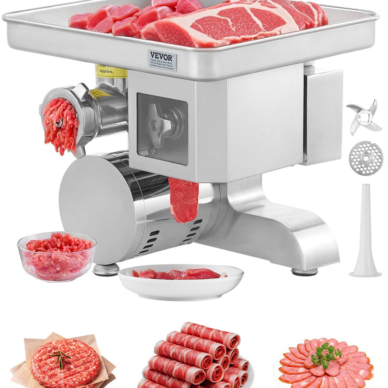 VEVOR komerciālais elektriskais gaļas griezējs un šķēlējs, 5 kg/min, desu pildītājs