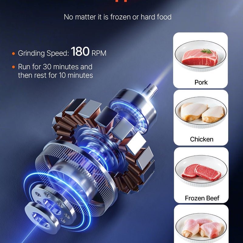 VEVOR komerciālais elektriskais gaļas griezējs un šķēlējs, 5 kg/min, desu pildītājs