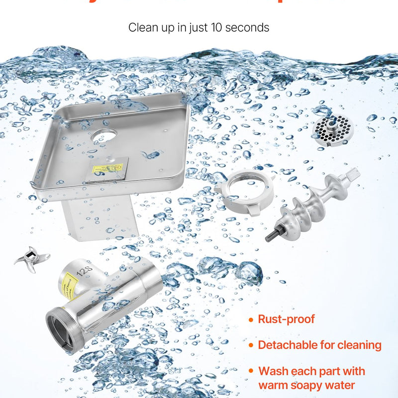 VEVOR komerciālais elektriskais gaļas griezējs un šķēlējs, 5 kg/min, desu pildītājs