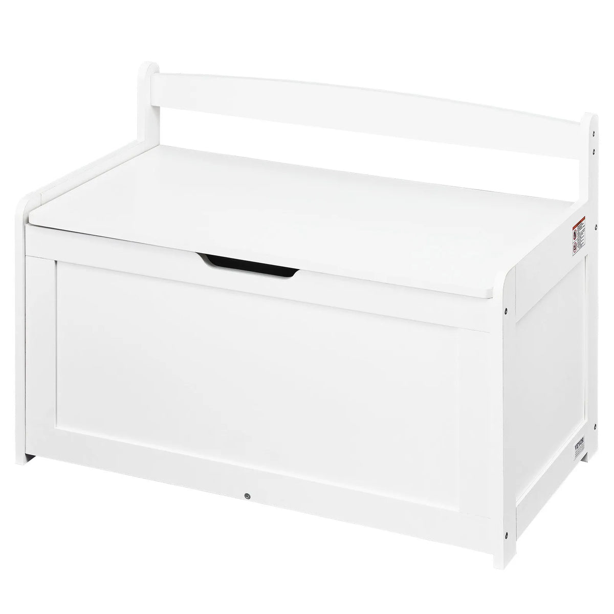 VEVOR Wooden Toy Storage Box for Children with Removable Lid and Safety Hinge, Large Storage Bench-Style Box (83 × 45 × 61 cm) for Playroom, Bedroom, Living Room or Hallway, White