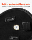 VEVOR 4/4 pilna izmēra vijoles futrālis, ar iebūvētu higrometru, viegls pārnēsājams ceļojumu somas tipa koferis, ar mīkstu plīša oderi, divām plecu siksnām, pret skrāpējumiem izturīgs, profesionāla trijstūra forma, vijolei, melns