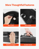 VEVOR 4/4 pilna izmēra vijoles futrālis, ar iebūvētu higrometru, viegls pārnēsājams ceļojumu somas tipa koferis, ar mīkstu plīša oderi, divām plecu siksnām, pret skrāpējumiem izturīgs, profesionāla trijstūra forma, vijolei, melns