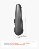 VEVOR 4/4 pilna izmēra vijoles futrālis, ar iebūvētu higrometru, viegls pārnēsājams ceļojumu somas tipa koferis, ar mīkstu plīša oderi, divām plecu siksnām, pret skrāpējumiem izturīgs, profesionāla trijstūra forma, vijolei, melns