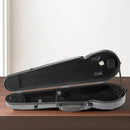 VEVOR 4/4 pilna izmēra vijoles futrālis, ar iebūvētu higrometru, viegls pārnēsājams ceļojumu somas tipa koferis, ar mīkstu plīša oderi, divām plecu siksnām, pret skrāpējumiem izturīgs, profesionāla trijstūra forma, vijolei, melns