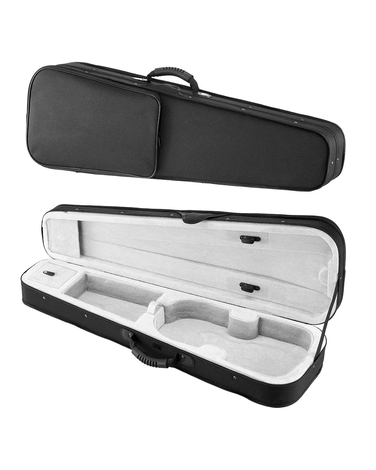 VEVOR 4/4 Violin Case, Waterproof Nylon with Soft Lining and 2 Shoulder Straps, Black