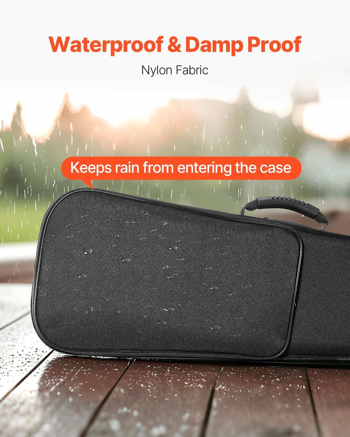VEVOR 4/4 Violin Case, Waterproof Nylon with Soft Lining and 2 Shoulder Straps, Black