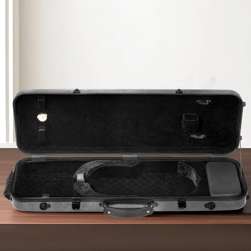 VEVOR 4/4 vijoles soma, pārnēsājama kompozīta oglekļa šķiedras kaste, melna