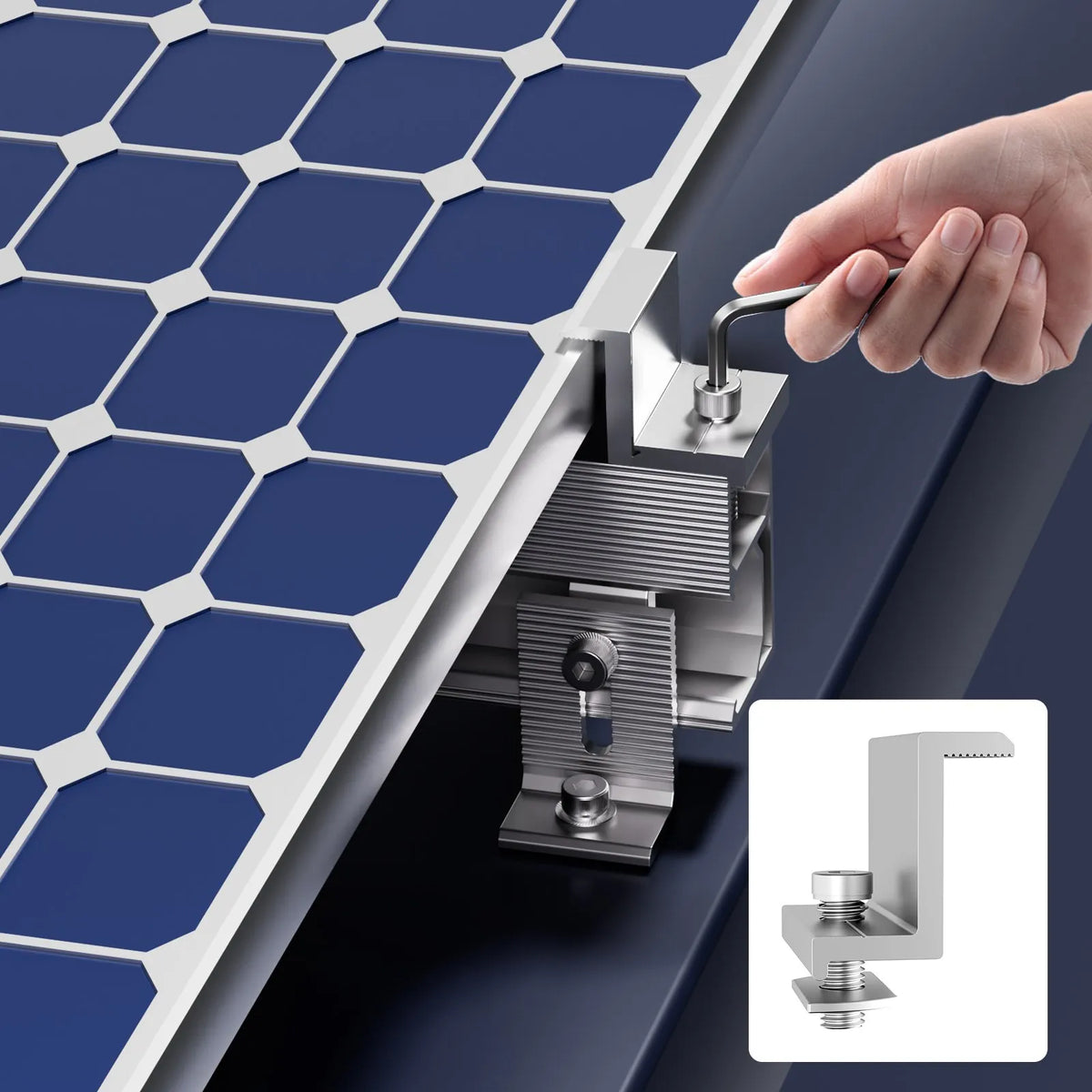 VEVOR Solar Panel Mounting Bracket Kit with 4 × 762 mm Aluminium Rails, 4 End Clamps and 2 Mid Clamps, for Metal, Concrete, Wood and Tile Roofs