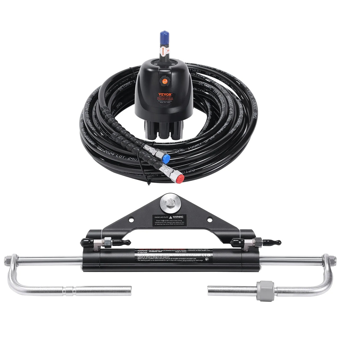 HK4200A-3 Hydraulic Steering System Kit for Outboard Motors, 150 HP, with Steering Pump and Cylinder HK4200A3