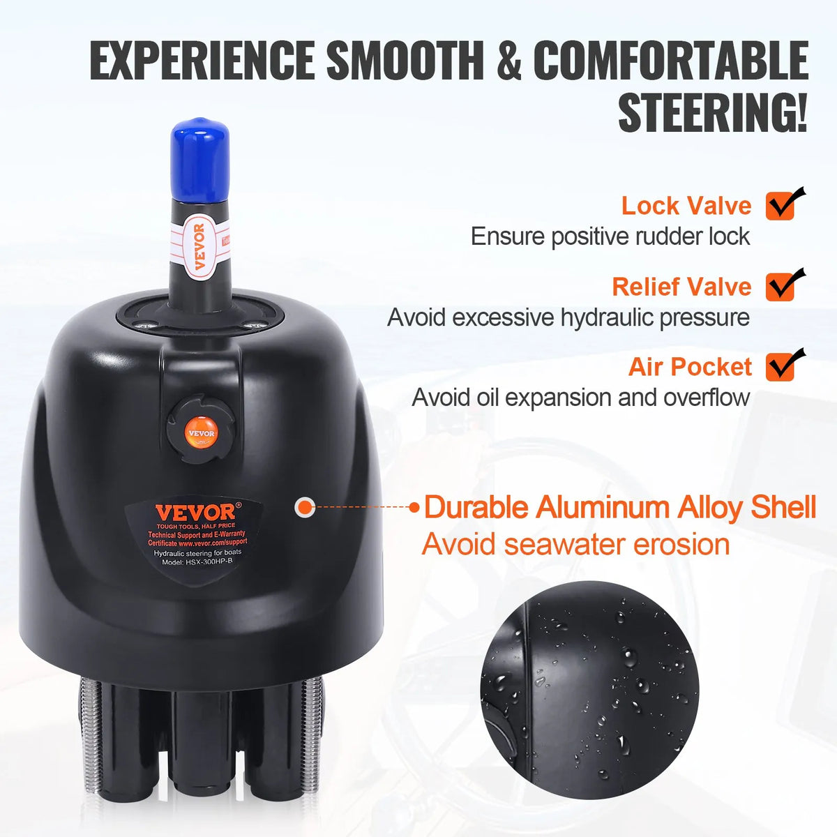 Hydraulic Steering System for Outboard Motors, 300 HP