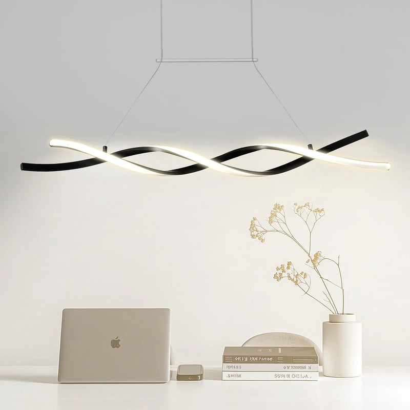 Moderna lustra, 24 W LED piekaramais gaismeklis ar tālvadības pulti, regulējams spilgtums un krāsu temperatūra 3000 K–6000 K, silikona plafons, piemērota virtuvei un ēdamistabai