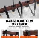 4-gaismu virtuves salas piekaramais gaismeklis, 60 W, regulējams ēdamistabas apgaismojums ar 2 x 152 mm un 6 x 305 mm stieņiem, industriāla metāla rāmja lineārais lustru apgaismojums ēdamistabai, E27