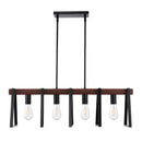 4-gaismu virtuves salas piekaramais gaismeklis, 60 W, regulējams ēdamistabas apgaismojums ar 2 x 152 mm un 6 x 305 mm stieņiem, industriāla metāla rāmja lineārais lustru apgaismojums ēdamistabai, E27