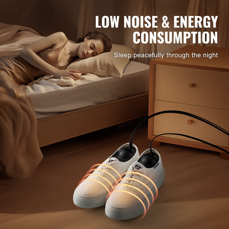 VEVOR pārnēsājamais apavu un zābaku žāvētājs – ātra un vienmērīga žāvēšana, melns & oranžs