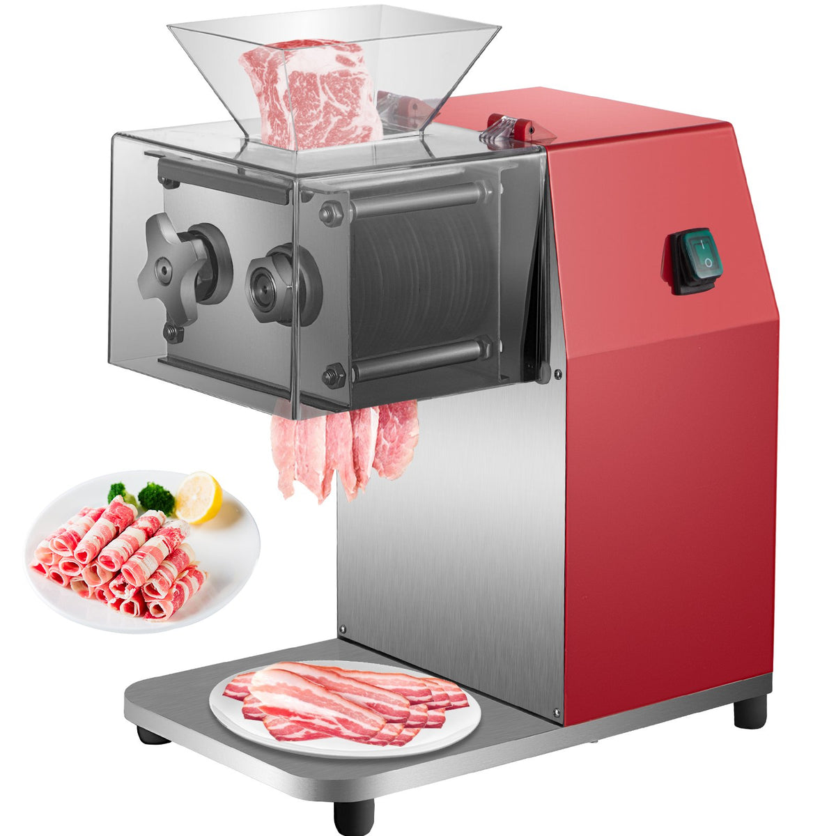 VEVOR Electric Meat Grinder 850 W, 250 kg/h, 3.5 mm Blade, Stainless Steel, Red