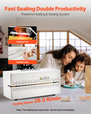 VEVOR nepārtrauktās aizzīmogošanas iekārta, automātiska lentes tipa siltuma blīvēšanas mašīna ar digitālu temperatūras kontroli un automātisku izslēgšanos, 8–12 mm blīvējuma platums, plastmasas maisiņiem 0,06–0,2 mm biezumā