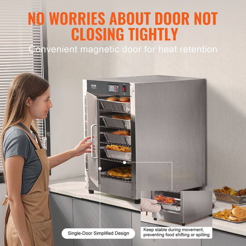 VEVOR ēdiena sildīšanas skapis, 5 номеров, ar udens paplāti, uzkodu tirdzniecības vitrīna