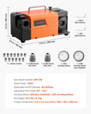 VEVOR urbju asināmais MR-13B, 3–15 mm urbju asināšanas iekārta ar regulējamu atbrīvojuma leņķi un 95°–135° smailes leņķi, 4600 apgr./min augstas veiktspējas pārasinātājs ar 13 patronām, CBN un SDC slīpripām