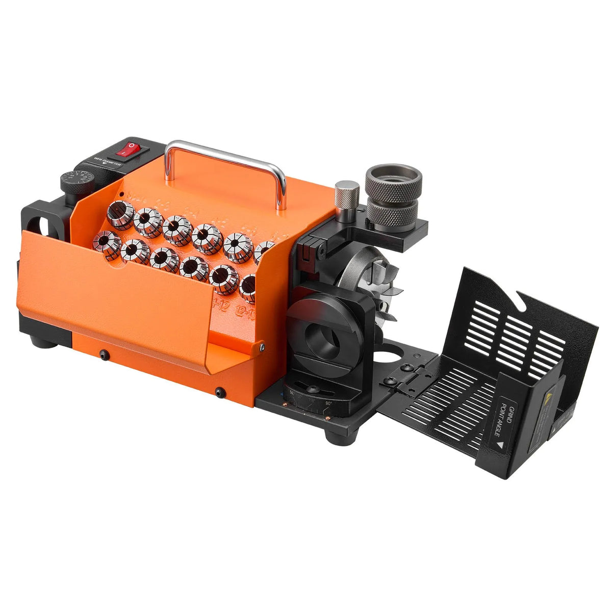 VEVOR Drill Sharpener MR-13A, 3–15 mm Drill Grinding Machine with Adjustable 95°–135° Point Angle, 4600 RPM High-Performance Sharpening Machine with 13 Chucks and CBN Grinding Wheels for Workshops and Garages