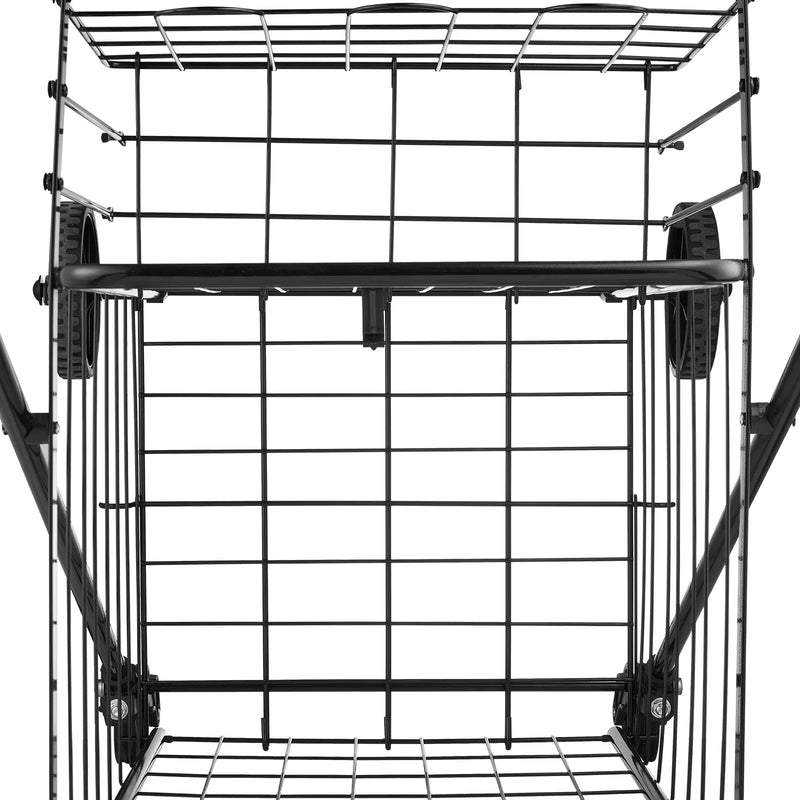 VEVOR iepirkumu ratiņi, salokāmi universālie ratiņi ar diviem groziem, ūdensizturīgu ieliktni un riteņiem, 45 kg liela celtspēja, pastiprinātas konstrukcijas veļas grozs veļai, iepirkumiem, kempingam, pārtikai un bagāžai