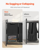 4 nodalījumu veļas šķirotājs, liels veļas grozs ar metāla rāmi un koka virsmu, brīvi stāvošs uzglabāšanas organizators ar izvelkamiem 600D oksforda auduma maisiem netīrajai veļai, piemērots vannasistabai