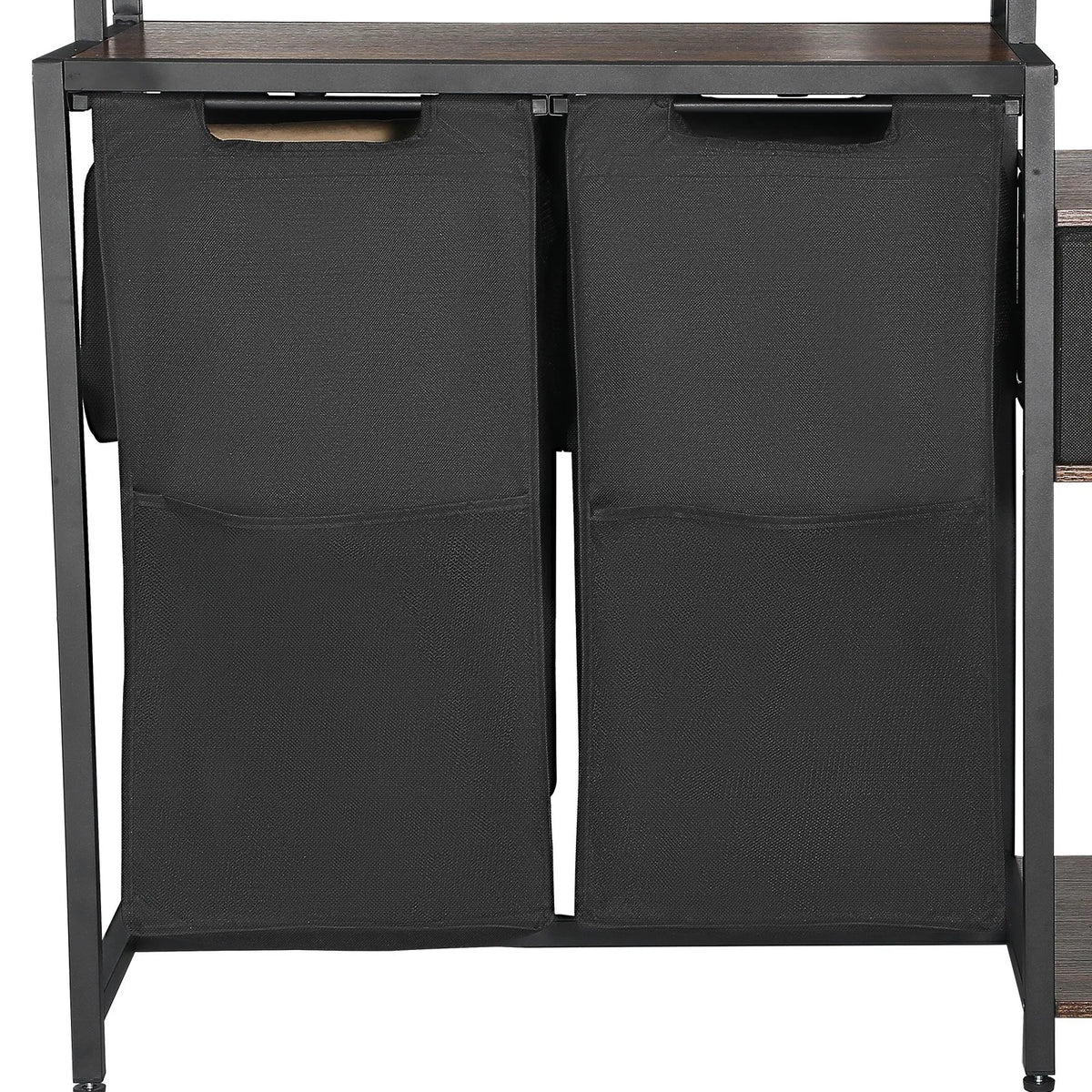 Three-Tier Laundry Sorter with Stand, Tall Laundry Basket with Shelves and Drawers, Free-Standing Two-Part Frame with 600D Oxford Fabric Bags and Step-Type Shelves for Dirty Laundry